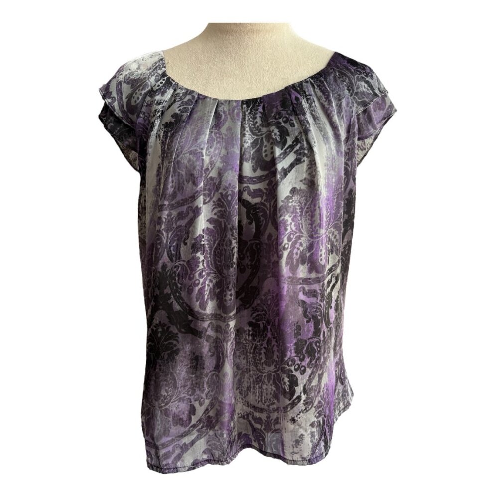 Dressbarn Short Sleeve Blouse - Size L (241-1)